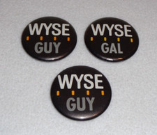 Wyse Guy & Wyse Gal Vintage Computer Computing Original Buttons & Extra (3) picture