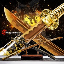 All Gold Sharp Battle Ready Japanese Samurai Katana Sword Full Tang 1095 Steel picture