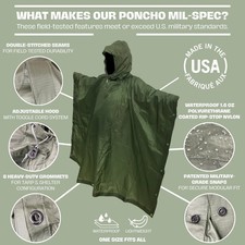 Green Military Poncho ORC Industries Mil-Spec picture