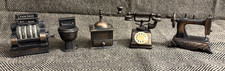 Vintage Miniature Pencil Sharpener Die Cast w/Moving Parts Steampunk Lot of 5 picture