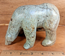 3+lb Carved Stone Bear Canada Six Nations Native American Artist Ron Curley Rare picture