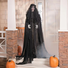Witch with Red Apple Standing Halloween Decoration - 8 ft  picture
