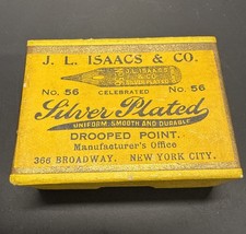 Antique J.L. ISAACS No 56 Silver Plated Point DIP PEN NIBS 144CT BOX NOS Sealed picture