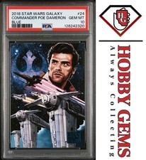 POE DAMERON PSA 10 2018 Topps Star Wars Galaxy Commander Poe Blue #24 picture