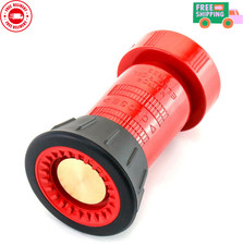 1-1/2” NPSH Fire Hose Nozzle Constant Flow Fog Thermoplastic Brass 100PSI HD Red picture