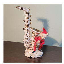 Vintage L & M 1956 Elf Figurine Playing Saxophone Fantasy Genre Collectible picture