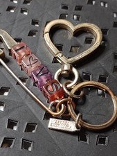 I Love VS Victoria's Secret Keychain Safety Pin Heart Keychain picture