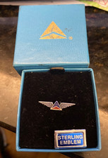 Vintage Delta Airlines Sterling Silver Pin Comes in Original Box picture