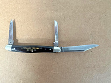 Vintage Camco USA Black 3 Blade Pocket Knife-Standard Pneumatic Motor Co Promo picture