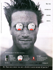 2001 Iomega PocketZip HipZip Player Print Ad Future Of Digital Music Glasses VTG picture