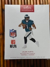 2025 HALLMARK JALEN HURTS PHILADELPHIA EAGLES FOOTBALL STAR ORNAMENT NIB picture