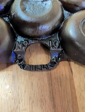 Vintage Rare G. F. Filley  No. 10 Cast Iron Gem Baking Pan Fully Restored picture