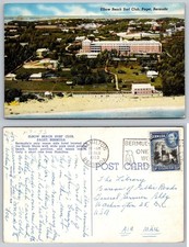 Elbow Beach Surf Club Bermuda Postcard 1953 Paget Hotel Pink Coral Beach picture