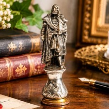 Neat Antique Silver Gilt Bronze Albrecht Dürer Statue Miniature Desk Wax Seal picture
