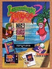 1994 Lemmings 2 The Tribes Genesis Original Advertisement / Retro Wall Art v1 picture