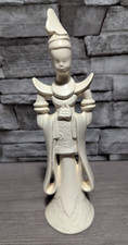 Vth White Ceramic 9.75” Asian Figurine Chinese Japanese Art Decor Statue picture