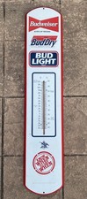 1993 Budweiser Bud Dry Bud Light Metal Advertising Thermometer 38” Beer Sign picture