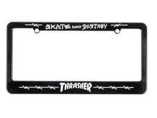 Thrasher BARBED WIRE SKATE AND DESTROY License Plate Frame BLACK picture