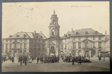 1923 Rennes France Hotel de Ville Postcard to Pennsylvania USA Semeuse Stamps picture
