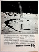 Sperry 1960 Space Age Computer Ad Magazine Ephemera Rocket Moon Binary Code picture