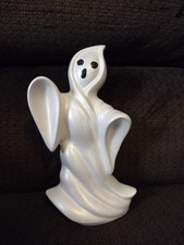  Vintage Halloween Ceramic Spooky White Ghost 8” Figurine  picture