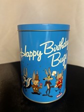 Vintage 1989 Brach’s “Happy Birthday Bugs” jelly bean tin picture
