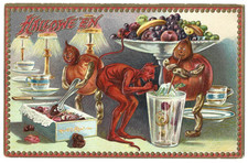Antique Tuck's Halloween Postcard Embossed Devil Veggie People 160 Unposted picture