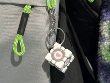 Companion Cube Keychain Backpack Charm Dangle Portal-Inspired Weighted picture