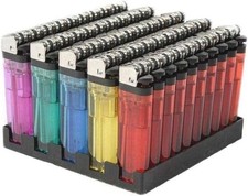 Classic Disposable Lighters Soft Flame Assorted Colors Pocket Style 50Pk picture