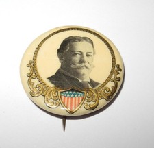 1908 William Howard Taft Political Campaign President Election Button 1.25