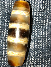 Pre-1800s Indo/Tibetan Old Agate Stripes Dzi Bead 44*14mm 14.3  grams  picture
