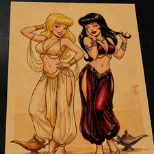 Betty & Veronica Archie Comics Art Print Signed 8.5x11 | Art by Keyeske picture