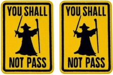 YOU SHALL NOT PASS LORD OF THE RINGS GANDALF PATCH |2PC IRON ON SEW 3.5