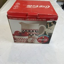 1996 Diner Style COCA COLA 7 Piece GIBSON STONEWARE Serving Set Coke picture