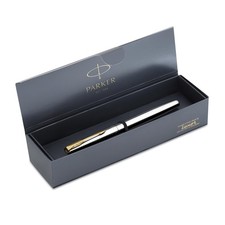 Parker Frontier Stainless Steel Gold Trim Fountain Pen | Corporate Gift | Ideal picture