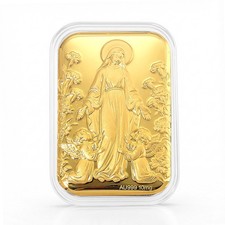 24K Golden Blessed Mother Embossed Sheet 31x45.5mm 10mg picture