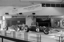 Lotus 38 rear, Lotus 33 foreground Motor Show Advertising 1965 Car Old Photo picture