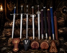 LOTR Sword Lot 5 Narsil Anduril, Glamdring, Eowyn Herugrim, Witch King Gift Him picture