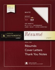 100 PCS 100% Cotton Resume Paper 32Lb 95 Bright 81/2x11 Inch White Printing picture