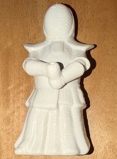 White Ceramic Kendo Figurine Statue, 3D Effect, Glossy Finish 9 inches Benihana picture