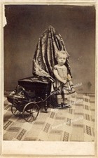 CDV Hidden Mother UNUSUAL Shawl Over Period Chair Mother Behind picture
