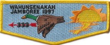 Wahunsenakah Lodge 333 VA 1997 Jamboree Flap Yellow Bdr (AR5531) picture