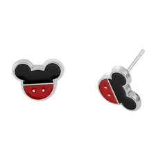 Disney Mickey Mouse Tiny Silver Colored Stud Earrings New picture