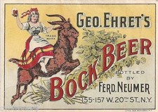 Geo. Ehret's  Bock  Beer Label  Refrigerator / Tool Box Magnet picture