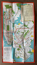 1952 New York City NYC Subway & Elevated Lines Map Elks Convention Telephone Co picture