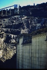 c1960's Kodachrome 35mm Slide, Flaming Gorge Dam Canyon Wall Construction Rocky picture