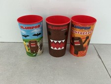 Lot of 3 Domo-Kun Slurpee Cups 2009 Domo Plastic Cups 