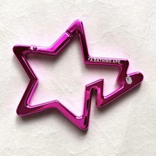 A Bathing Ape BAPESTA Carabiner Pink Star Keychain Collectible Rare Vintage picture