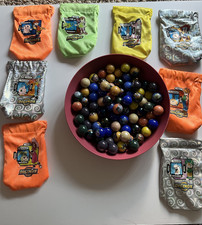 Digimon Marble Drawstring Bags Complete Set With 78 Digimon Marbles picture