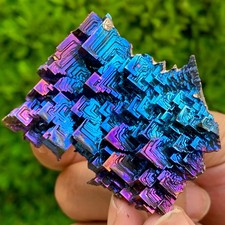 66G ram Bismuth rainbow crystal elementBi gemstone Mineral specimen healing picture